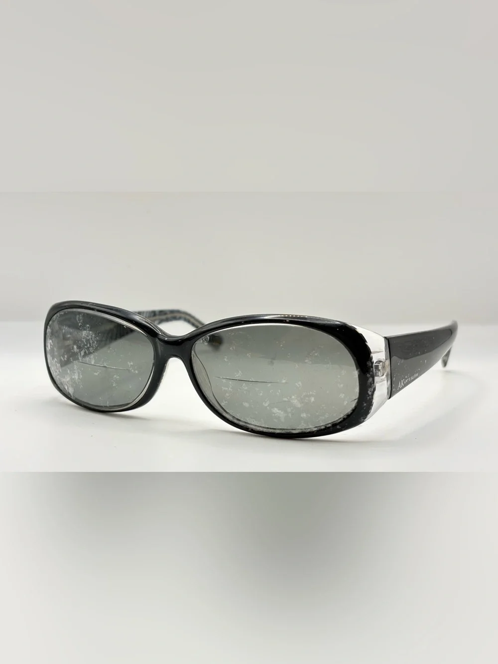 Anne Klein Black Oval Sunglasses Frames Only